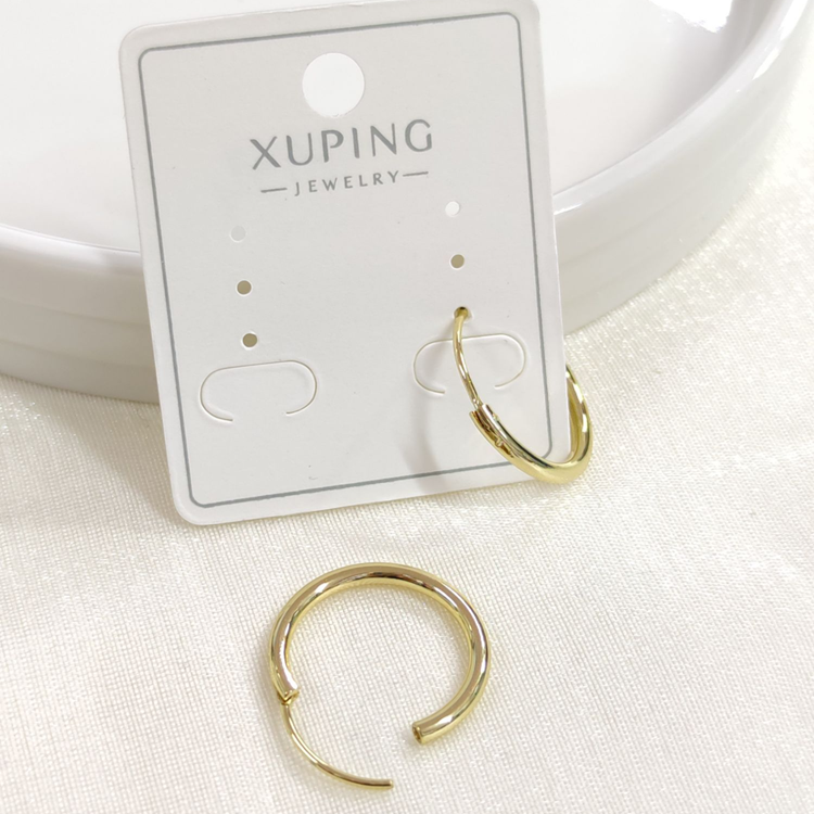 XUPING 17 MM DÜZ İÇE GEÇMELİ HALKA KÜPE GOLD