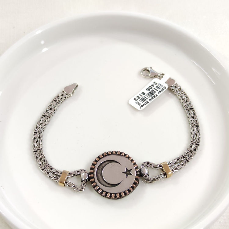 2,5 MM KRAL ZİNCİRLİ AY YILDIZ ERKEK BİLEKLİK 20 CM