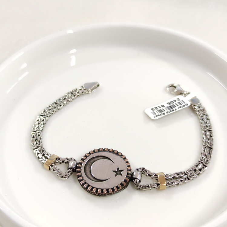 2,5 MM KRAL ZİNCİRLİ AY YILDIZ ERKEK BİLEKLİK 20 CM