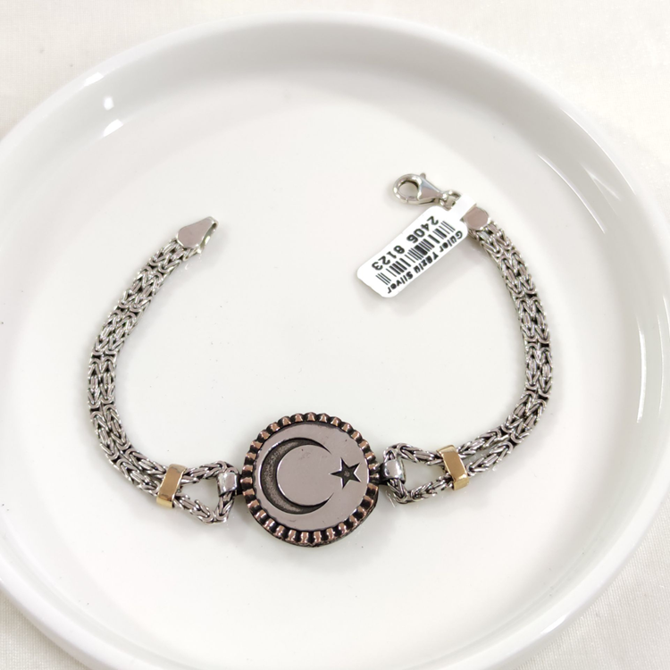2,5 MM KRAL ZİNCİRLİ AY YILDIZ ERKEK BİLEKLİK 20 CM
