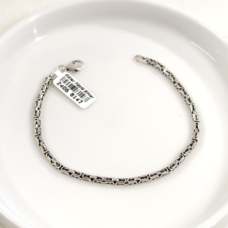 2,70 MM GÜMÜŞ YUVARLAK KRAL ZİNCİR BİLEKLİK 20 CM