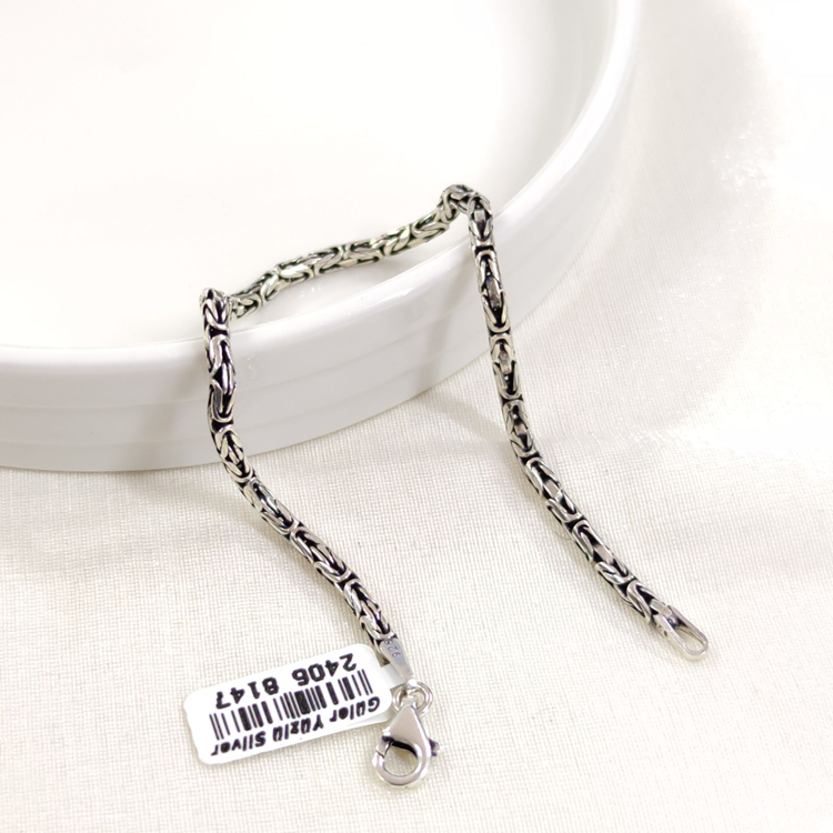 2,70 MM GÜMÜŞ YUVARLAK KRAL ZİNCİR BİLEKLİK 20 CM