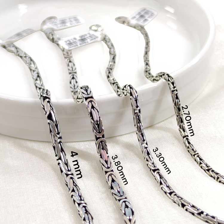 3,30 MM GÜMÜŞ YUVARLAK KRAL ZİNCİR BİLEKLİK 21 CM