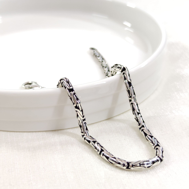 4 MM GÜMÜŞ YUVARLAK KRAL ZİNCİR BİLEKLİK 22 CM