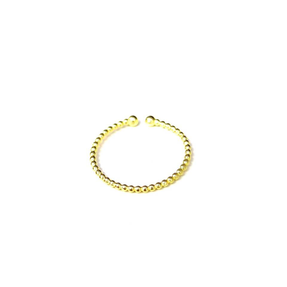 AYARLANABİLİR TOP TOP GÜMÜŞ YÜZÜK ALTIN SARI - STD