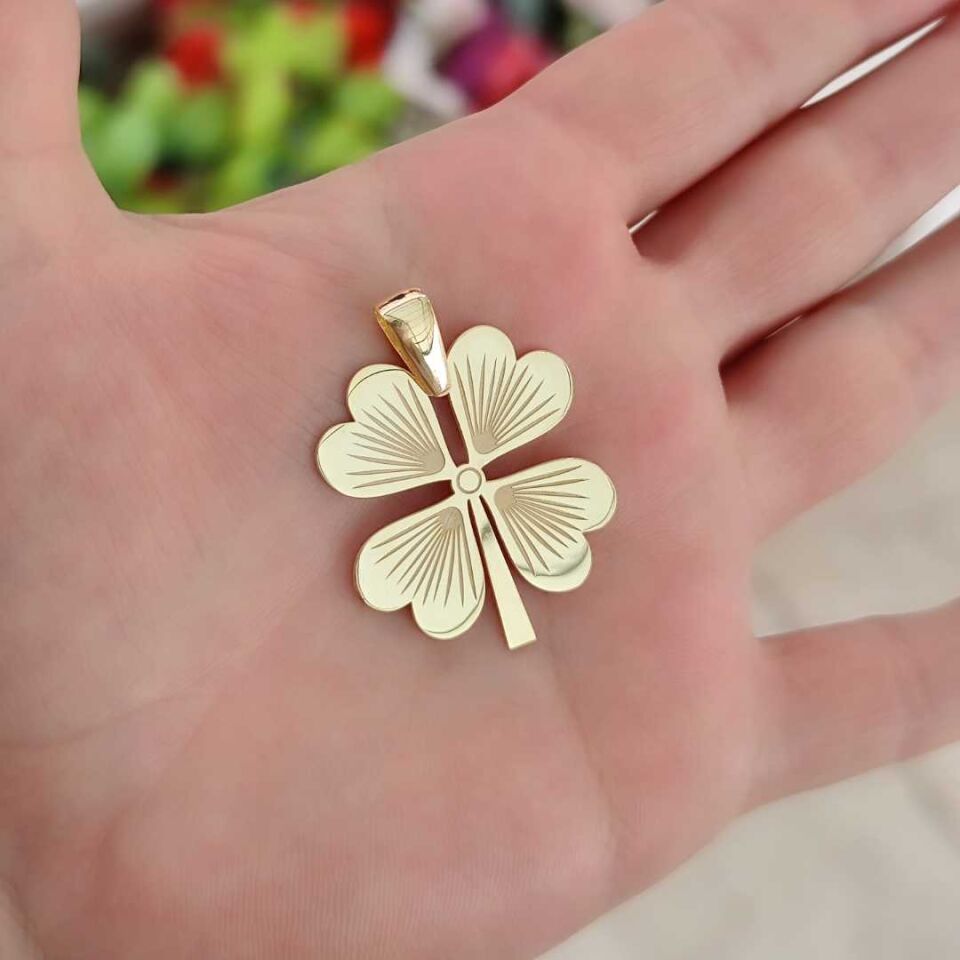 YONCA GÜMÜŞ KOLYE UCU ALTIN SARI - STD