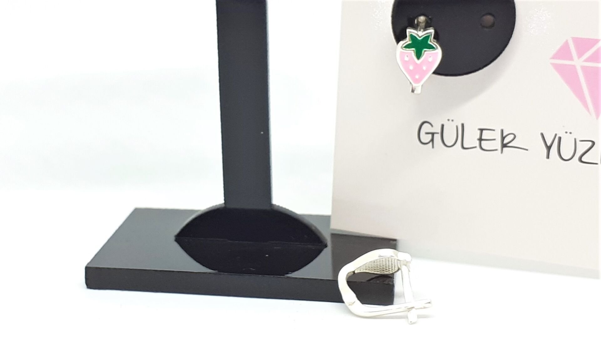 PEMBE ÇİLEK GÜMÜŞ KÜPE