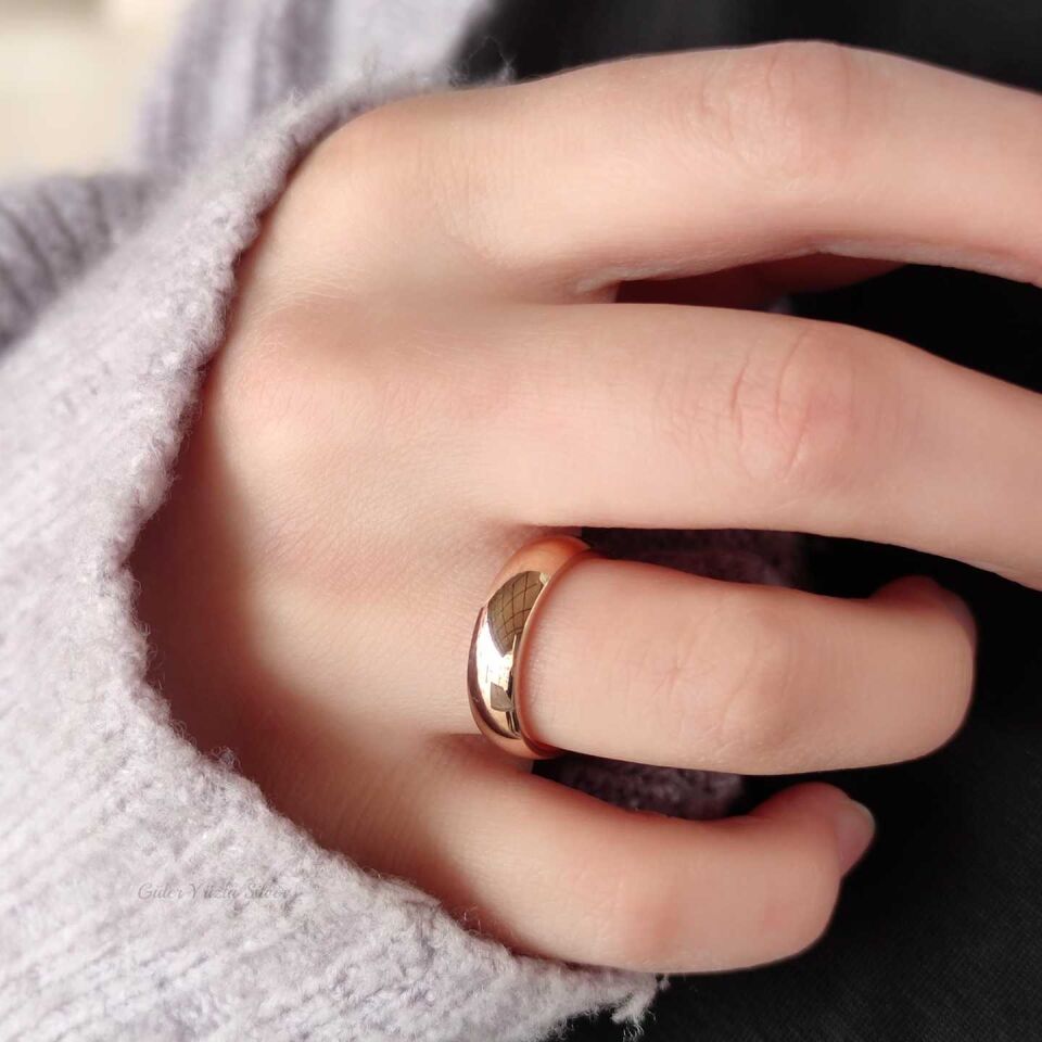 5 MM GÜMÜŞ DÜZ BOMBELİ ALYANS ROSE BAKIR - 11