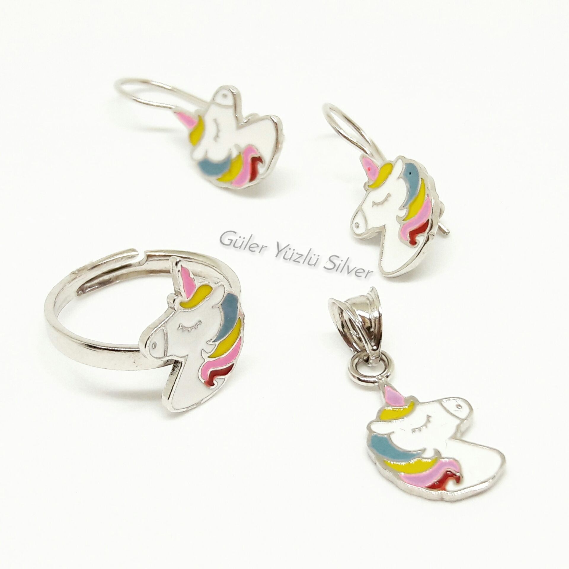 UNİCORN ÜÇLÜ GÜMÜŞ ÇOCUK SET