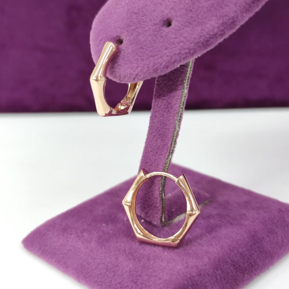 15 MM KEMİK HALKA GÜMÜŞ KÜPE ROSE BAKIR - STD