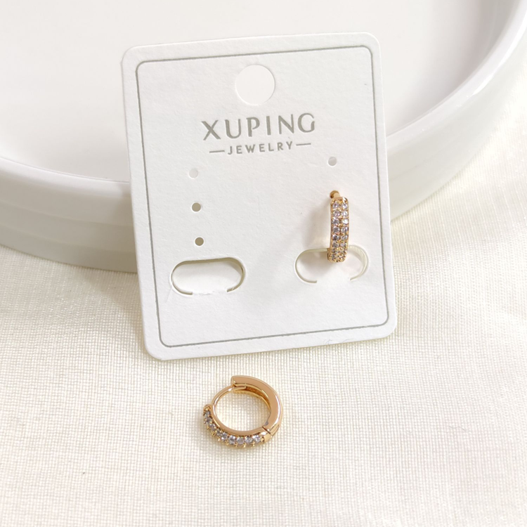 XUPING 8 MM BOMBELİ TAŞLI HALKA KÜPE ROSE