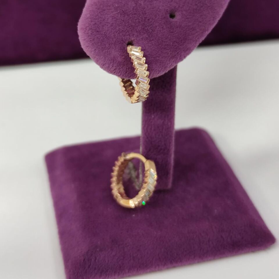 İTHAL BAGET HALKA GÜMÜŞ KÜPE ROSE BAKIR - STD