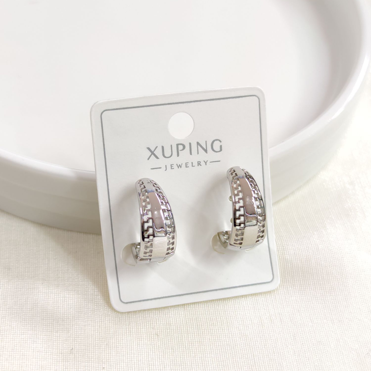 XUPING 15 MM BOMBELİ HALKA KÜPE BEYAZ