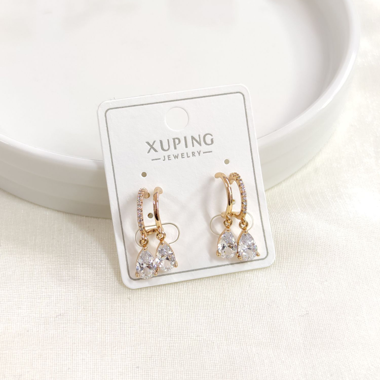 XUPING İKİ GÖRÜNÜMLÜ DAMLA ÇİVİ KÜPE ROSE