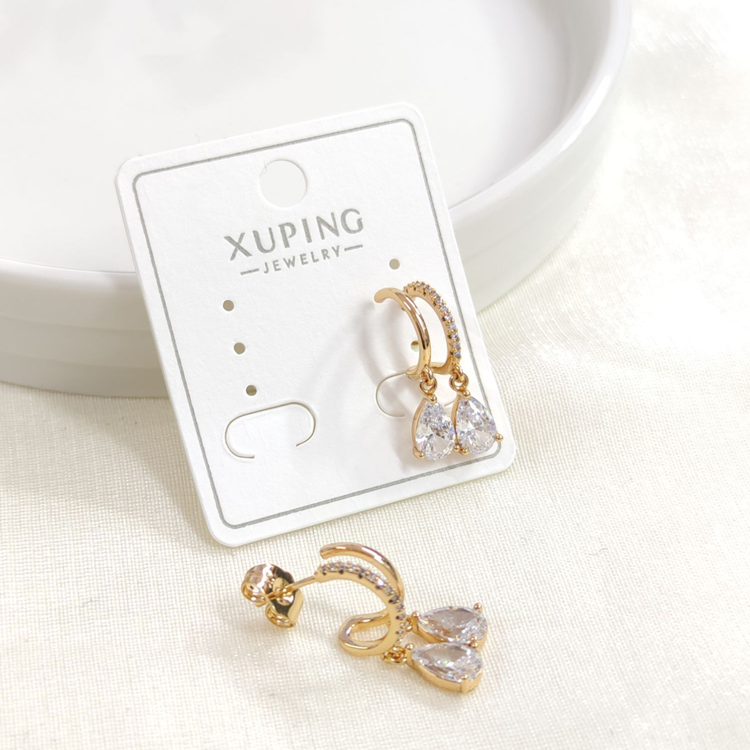 XUPING İKİ GÖRÜNÜMLÜ DAMLA ÇİVİ KÜPE ROSE