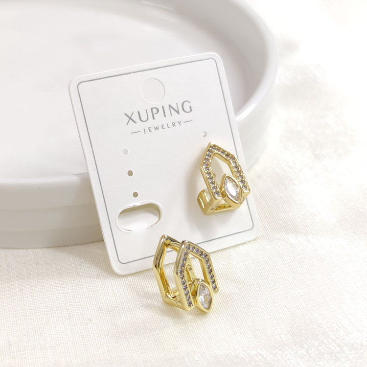 XUPING 7 MM TAŞLI HALKA KÜPE GOLD