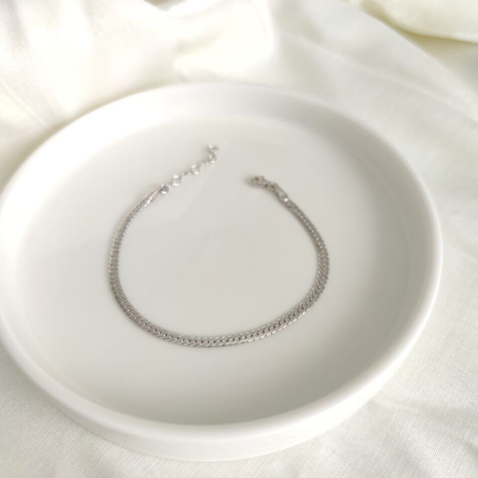 YASSI GÜMÜŞ 3 MM ZİNCİR BİLEKLİK 17+3 CM