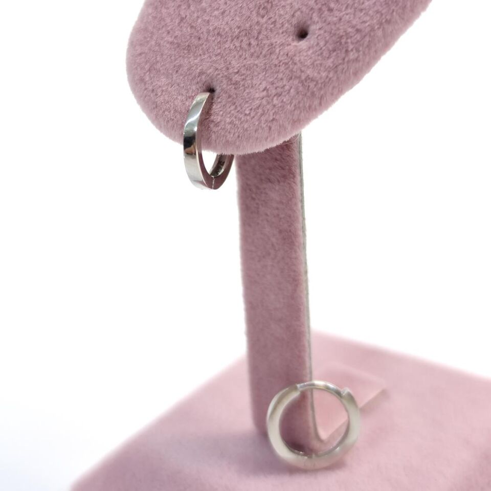 9 MM DÜZ HALKA GÜMÜŞ KÜPE RODYUM BEYAZ - STD