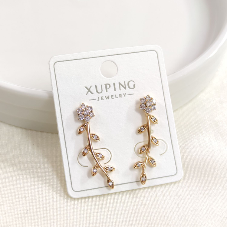 XUPING 30 MM ÇİÇEK ÇİVİ KÜPE BEYAZ