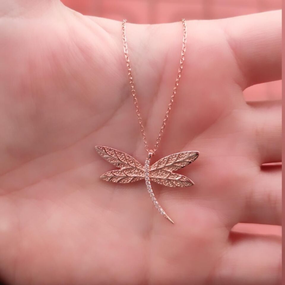 BÜYÜK YUSUFCUK GÜMÜŞ KOLYE ROSE BAKIR - STD