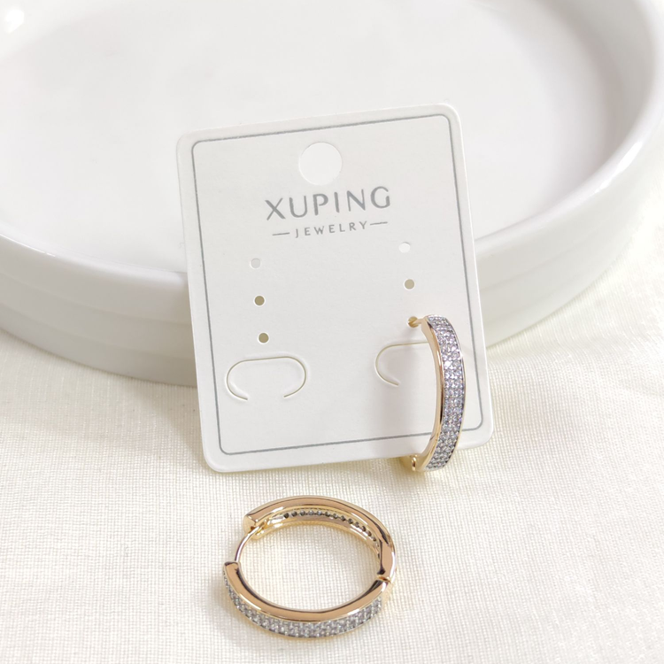 XUPING 18 MM BEYAZ TAŞLI HALKA KÜPE ROSE