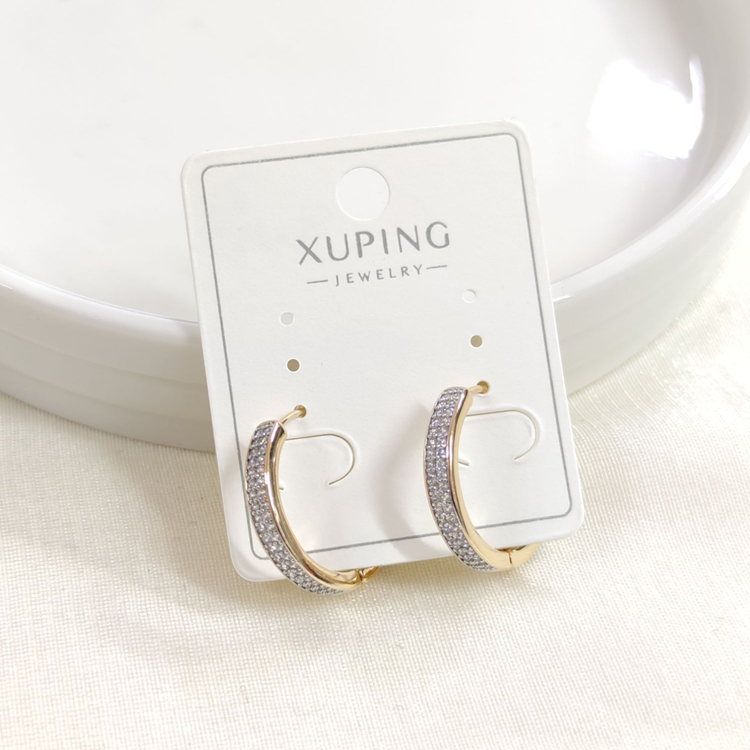 XUPING 18 MM BEYAZ TAŞLI HALKA KÜPE ROSE