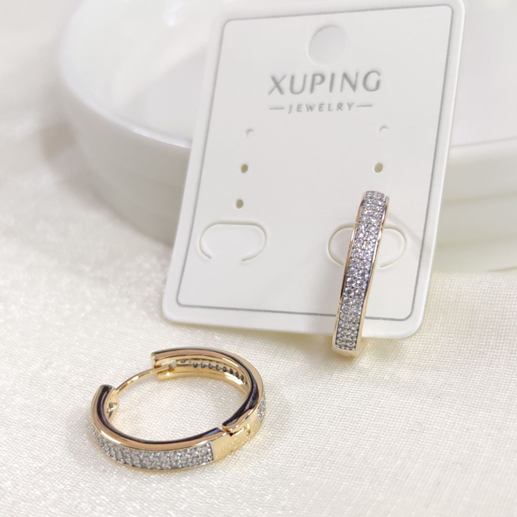 XUPING 18 MM BEYAZ TAŞLI HALKA KÜPE ROSE
