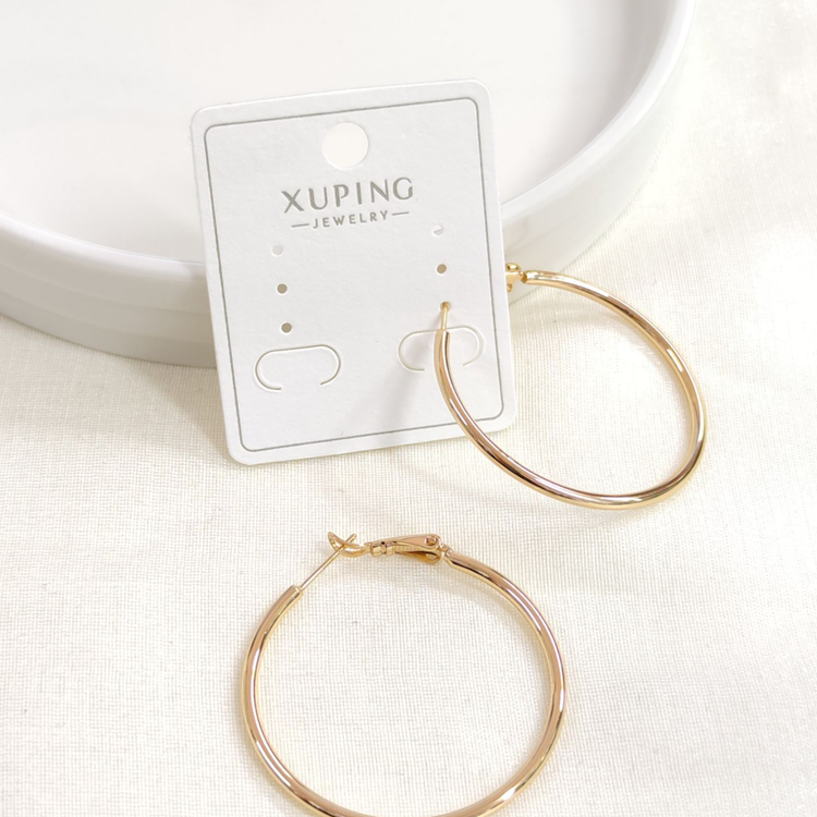 XUPING 35 MM BOMBELİ HALKA KÜPE ROSE