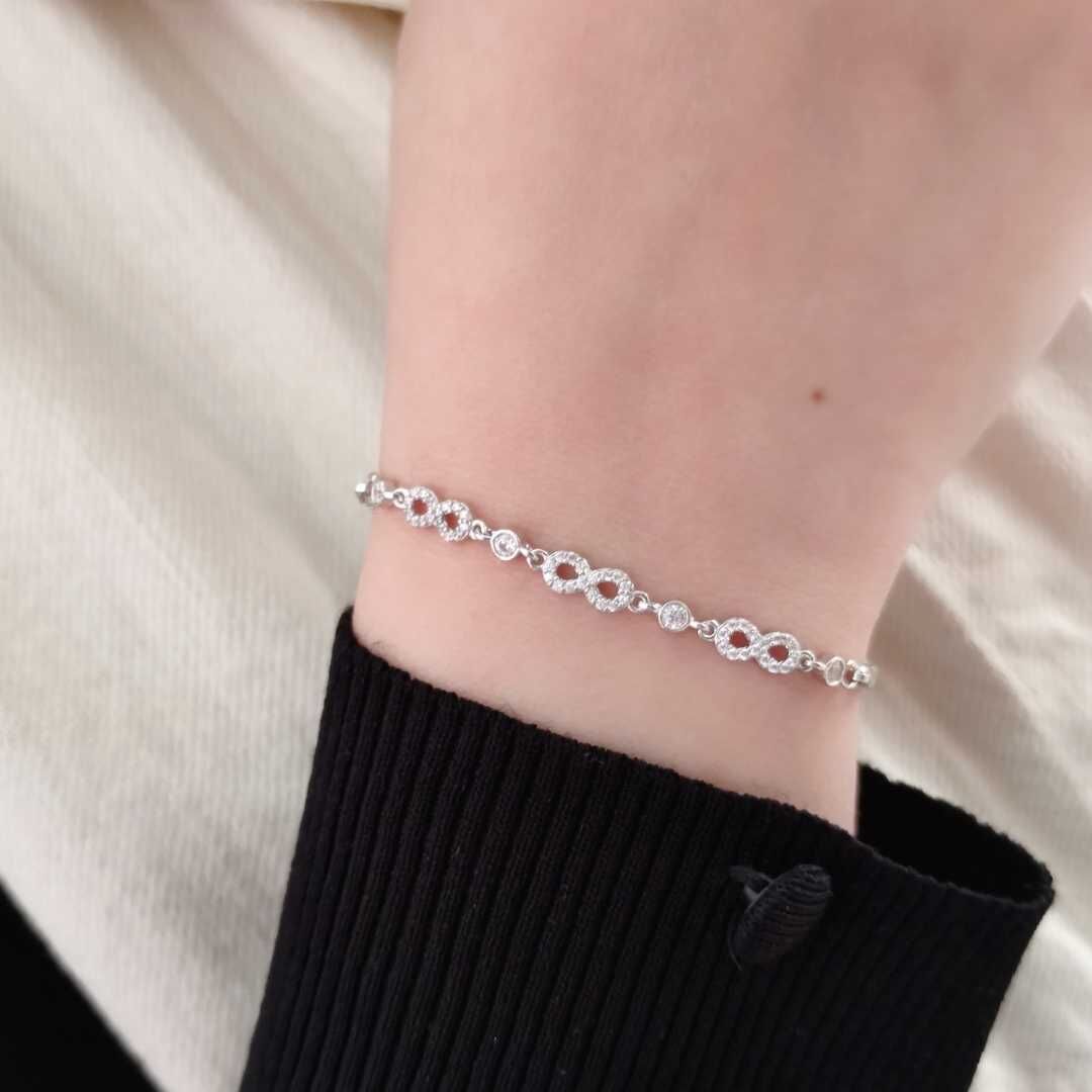 3 LÜ SONSUZLUK GÜMÜŞ BİLEKLİK RODYUM BEYAZ - STD