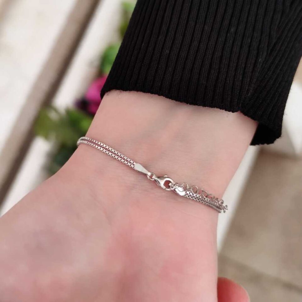 3 LÜ SONSUZLUK GÜMÜŞ BİLEKLİK RODYUM BEYAZ - STD