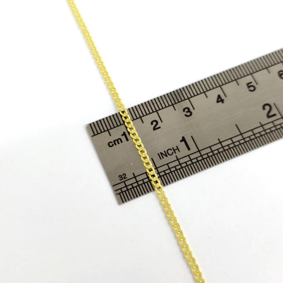 60 MİKRON GURMET 50 CM GÜMÜŞ ZİNCİR KOLYE ALTIN SARI - STD