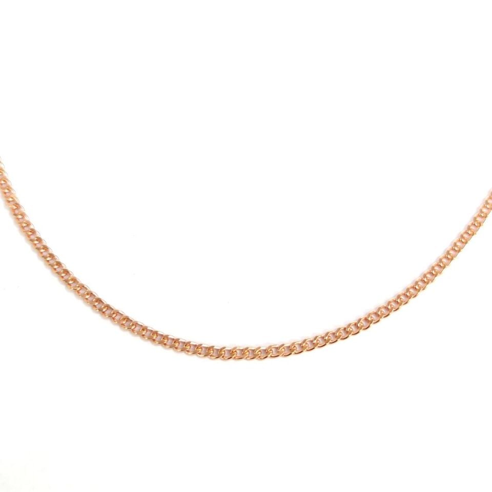 60 MİKRON GURMET 50 CM GÜMÜŞ ZİNCİR KOLYE ROSE BAKIR - STD