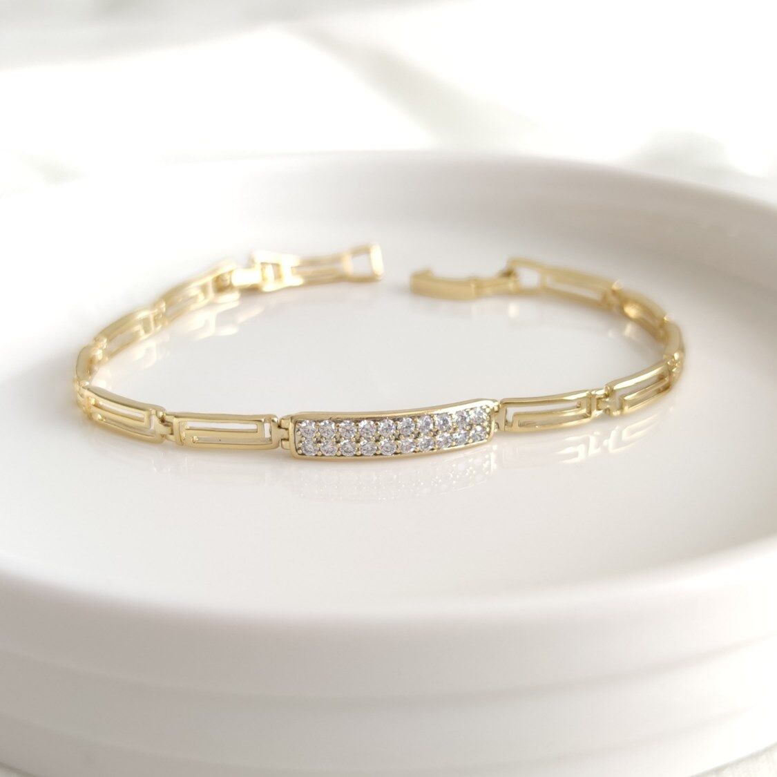 XUPING TAŞLI DESENLİ GOLD BİLEKLİK 17+2 CM