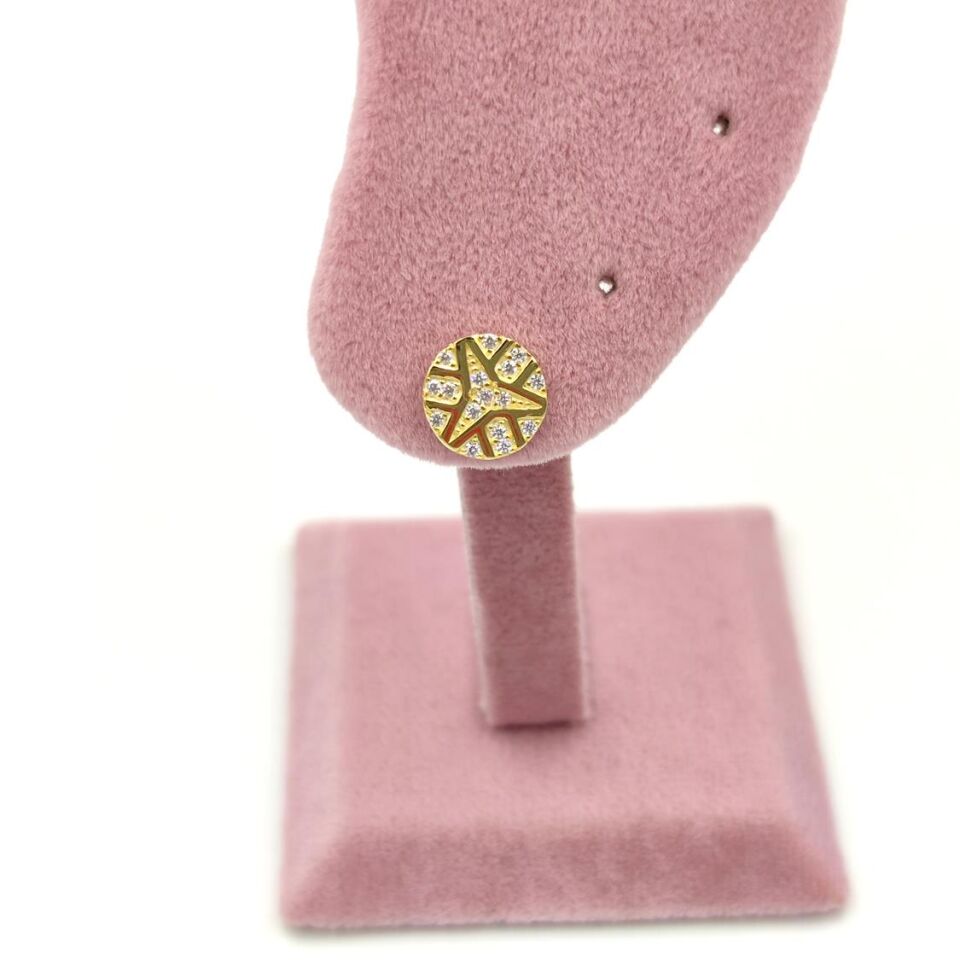 MARK VİDALI GÜMÜŞ KÜPE ALTIN SARI - STD