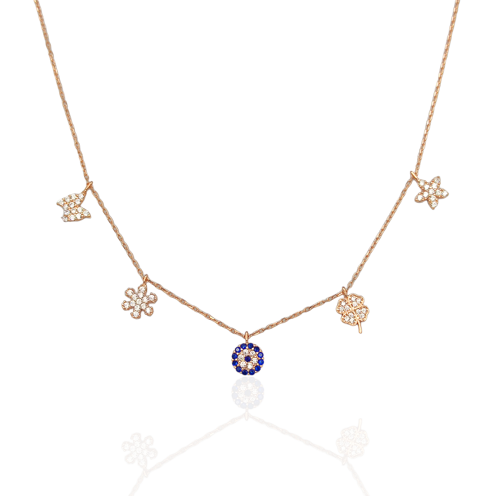 ŞANS GÜMÜŞ KOLYE ROSE BAKIR - STD