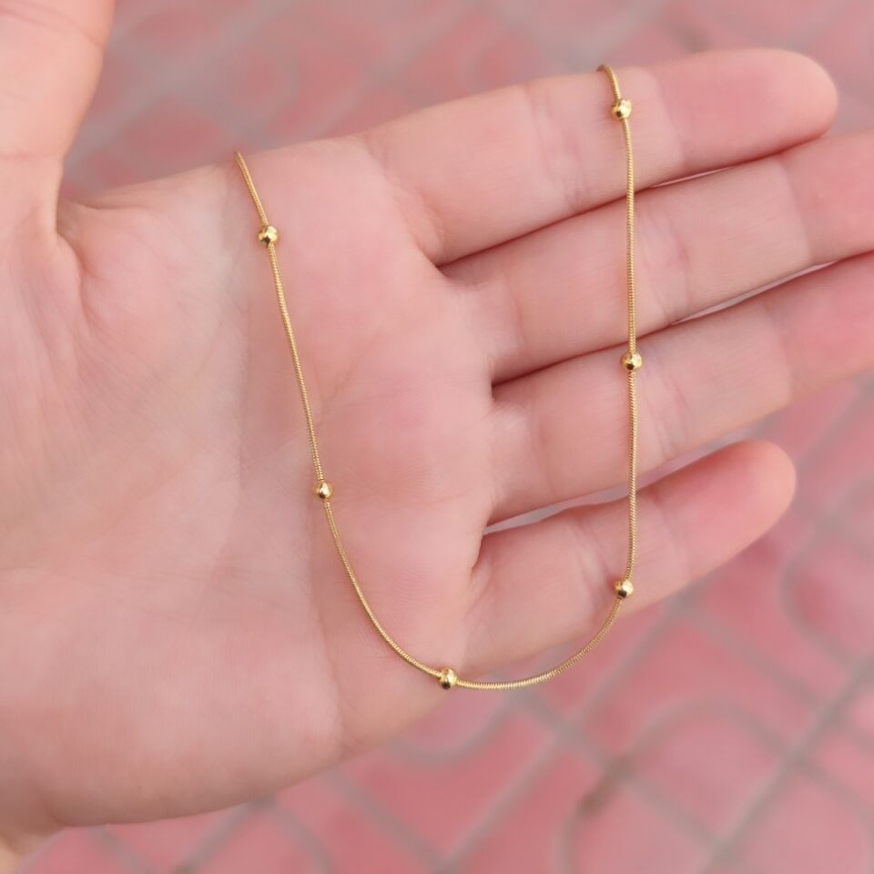ÇELİK TOP ZİNCİRLİ KOLYE 45 CM