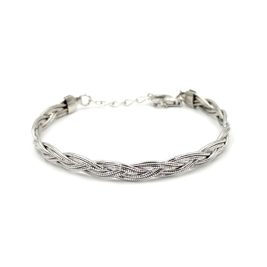 ITALYAN ÖRGÜ GÜMÜŞ BİLEKLİK RODYUM BEYAZ - STD