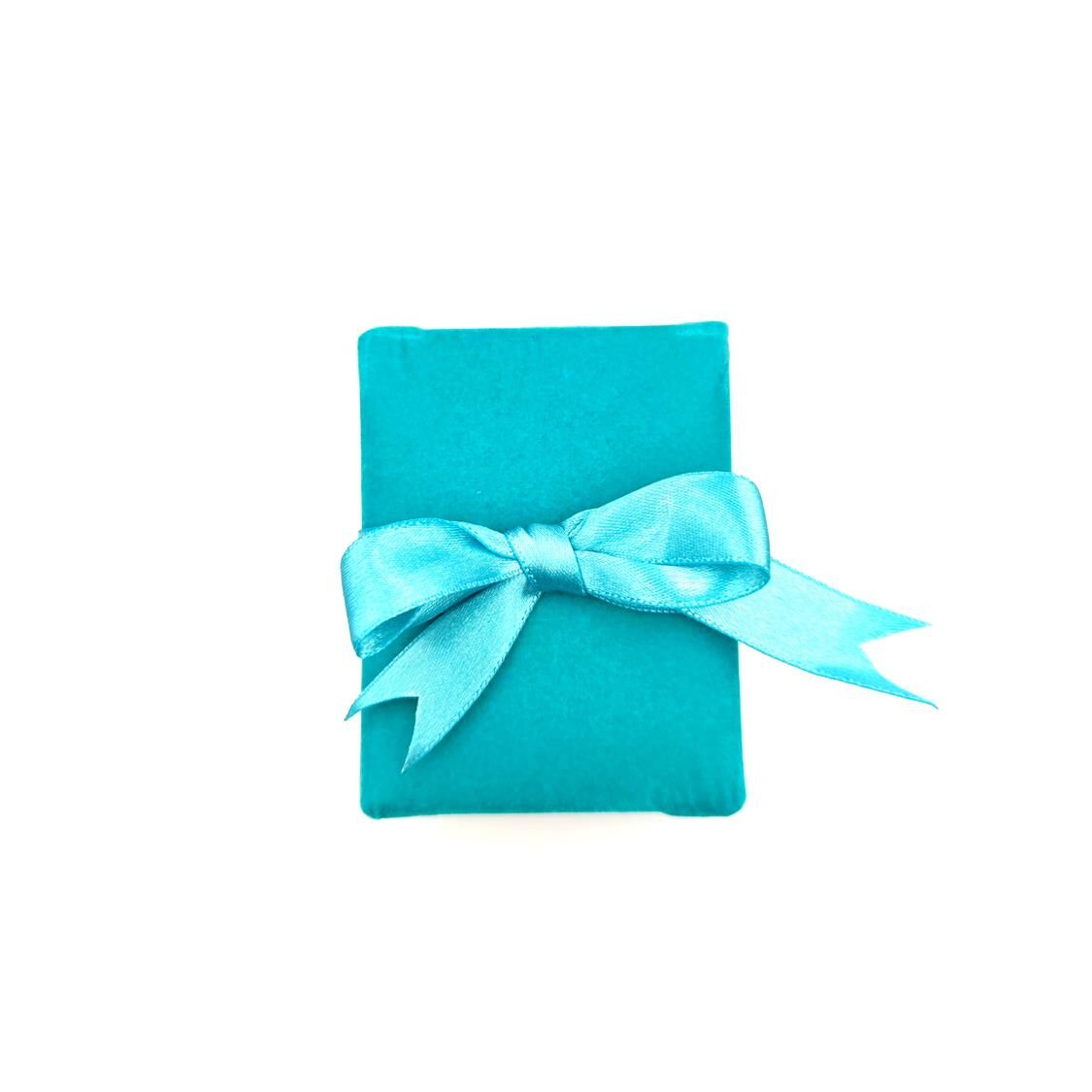 KURDELALI KADİFE KOLYE VE SET KUTUSU TURKUAZ - STD