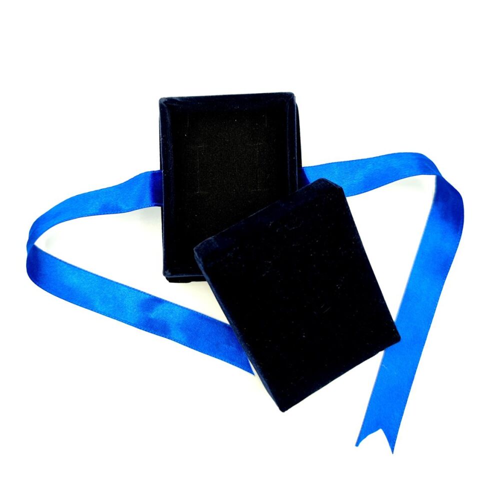 KURDELALI KADİFE KOLYE VE SET KUTUSU LACİVERT - STD