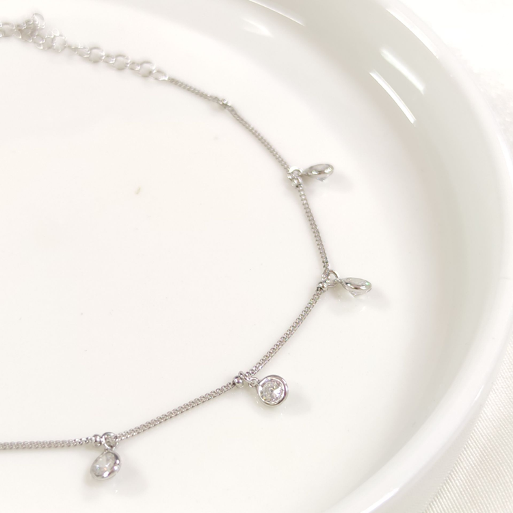 ZİRKON TAŞLI SALLANTILI GÜMÜŞ HALHAL