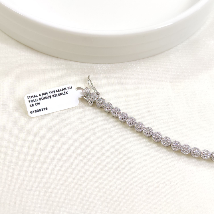 İTHAL 4 MM YUVARLAK SU YOLU GÜMÜŞ BİLEKLİK 18 CM