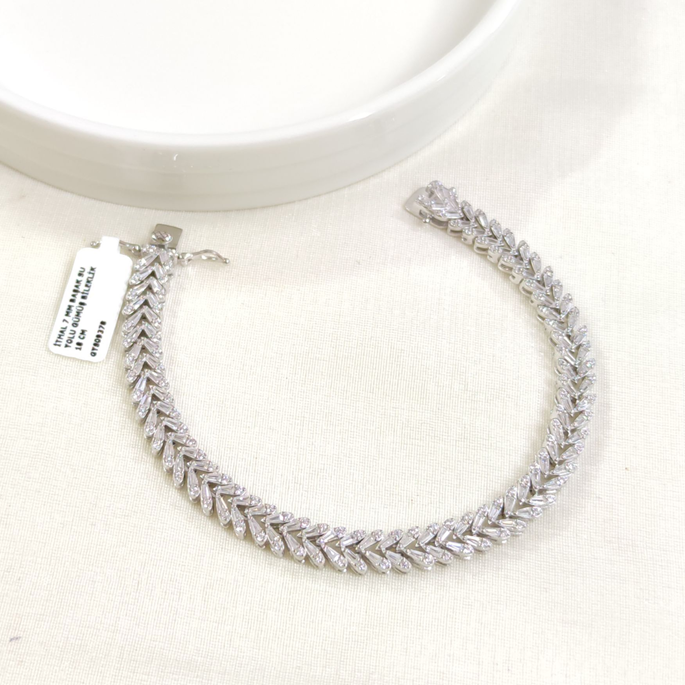 İTHAL 7 MM BAŞAK SU YOLU GÜMÜŞ BİLEKLİK 18 CM