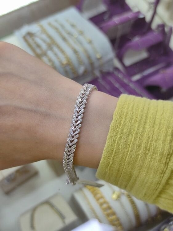 İTHAL 7 MM BAŞAK SU YOLU GÜMÜŞ BİLEKLİK 18 CM