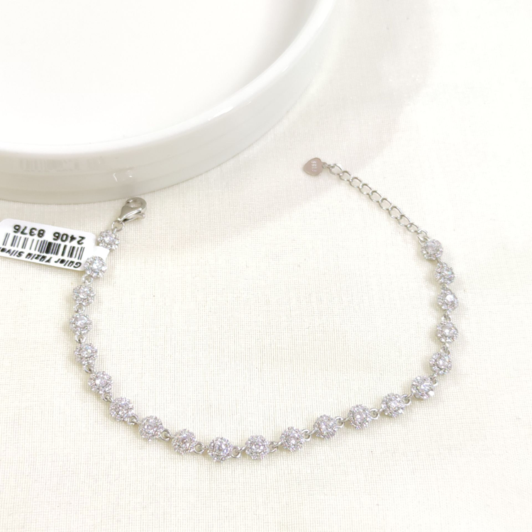 İTHAL 5 MM ÇİÇEK SU YOLU GÜMÜŞ BİLEKLİK