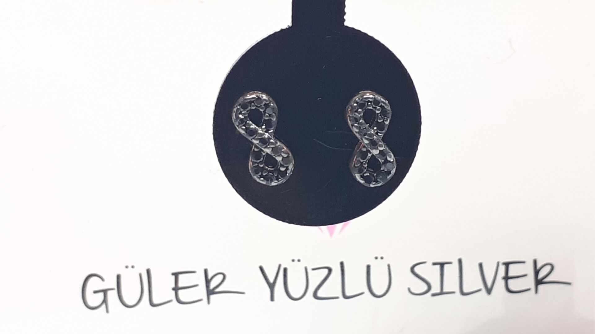 SİYAH TAŞLI SONSUZLUK MİNİ ÇİVİ GÜMÜŞ KÜPE