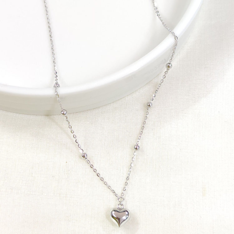 İTHAL BOMBELİ KALP GÜMÜŞ KOLYE