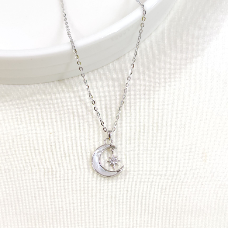 İTHAL SEDEF AY YILDIZ GÜMÜŞ KOLYE