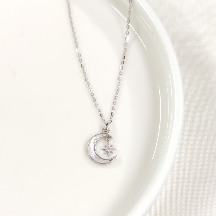 İTHAL SEDEF AY YILDIZ GÜMÜŞ KOLYE