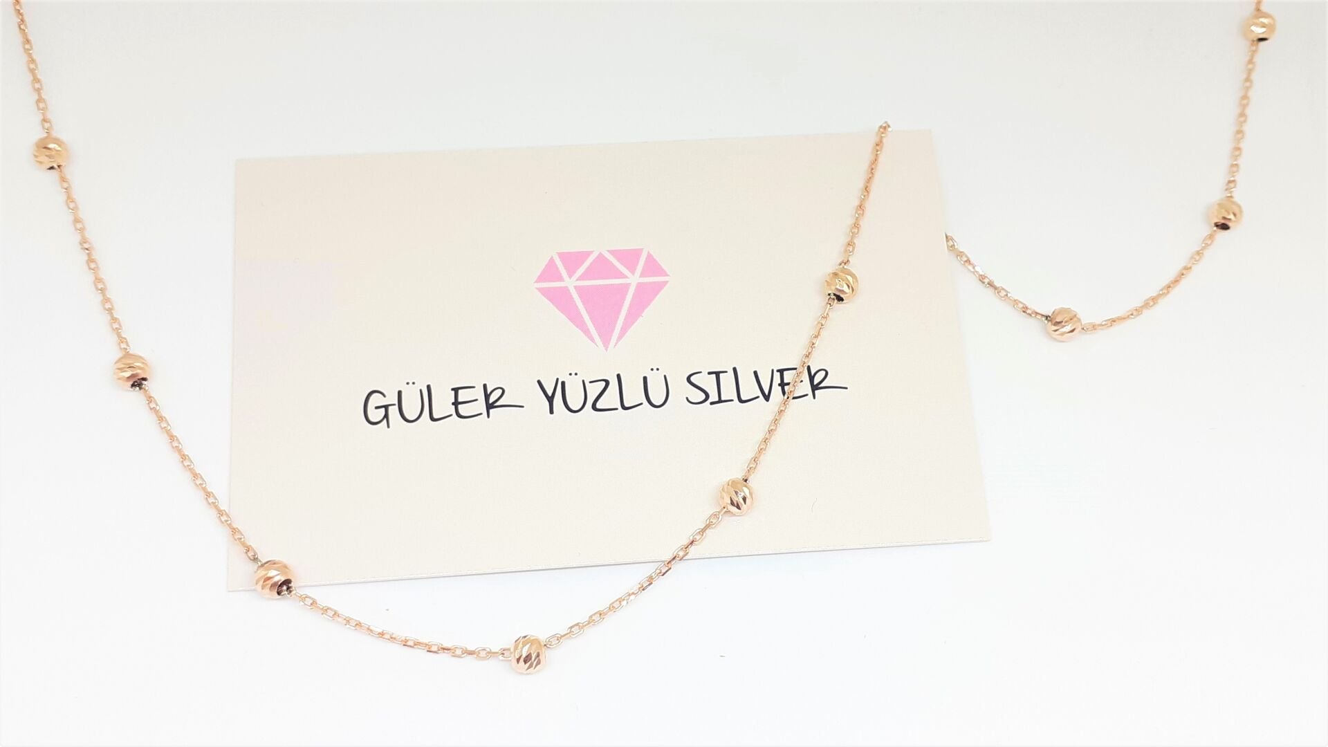 45 CM DORİCA ROSE GÜMÜŞ ZİNCİR KOLYE