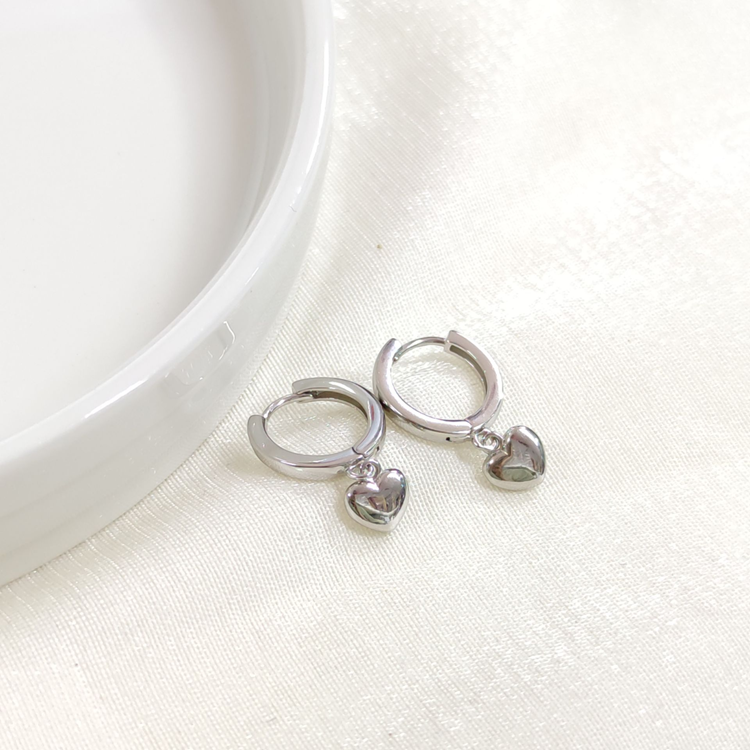 İTHAL KALP GÜMÜŞ 10 MM HALKA KÜPE